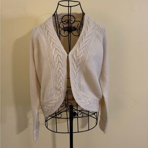 NWOT Vineyard Vines Merino Wool Ivory Open Knit Cardigan Size Medium